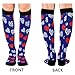 aidingzhi Fashion Navy Blue Heart Leopard calf long circulation socks for gym for men mujer 2 pair