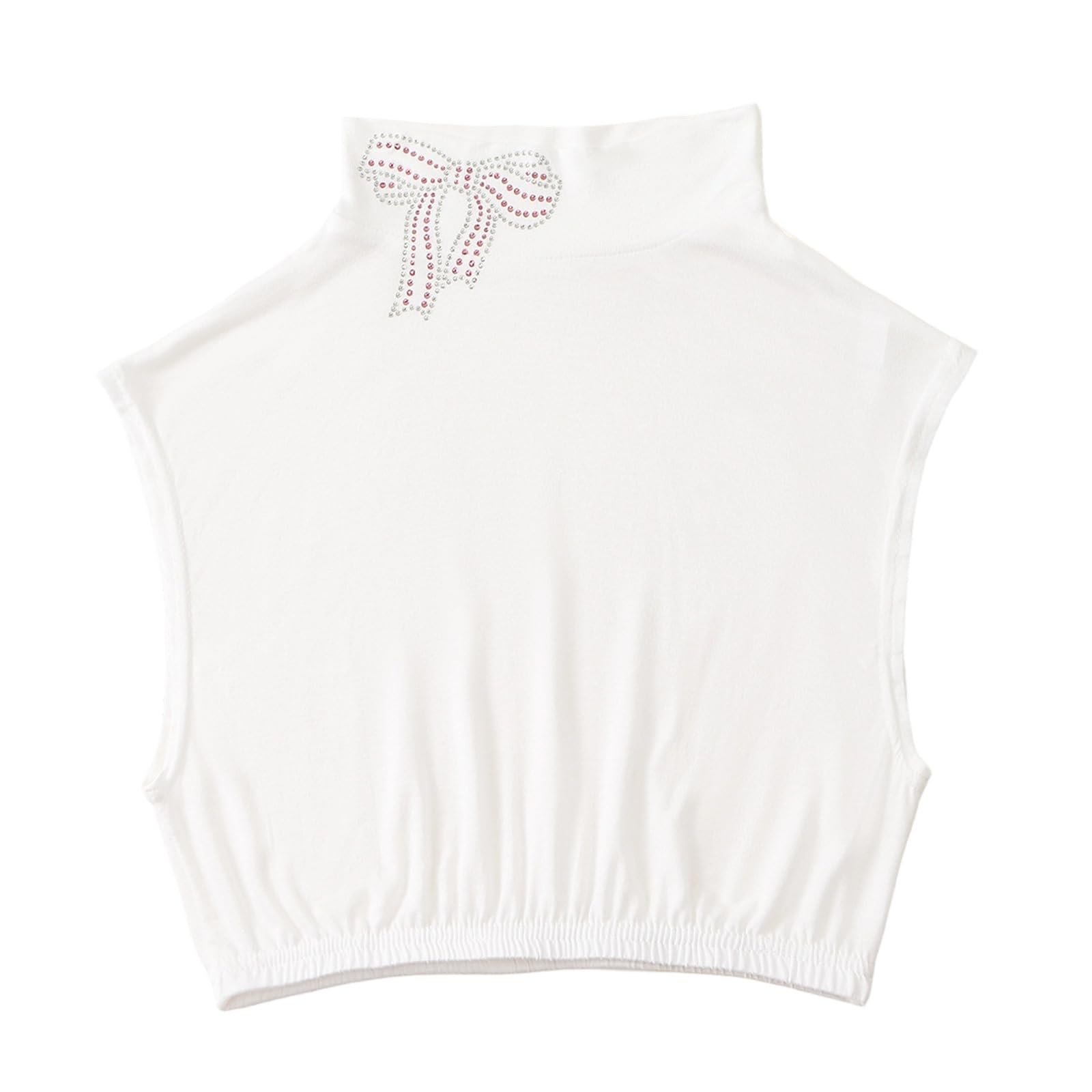 MICFENY Breathable Soft Fabric Faux Collar With Sparkling Crystal for Daily Wear and Special Occasion