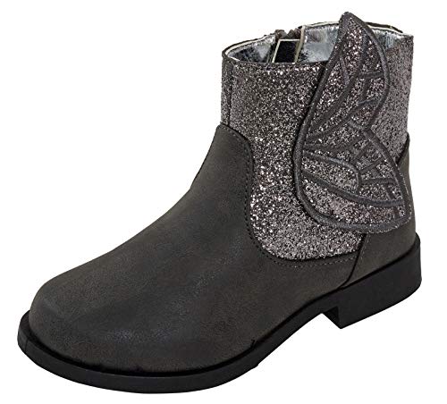 Bottines à talons bas pour fille avec ailes pailletées 3D Gris - Gris - gris, 25 EU Cover