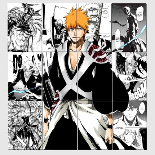 Image of Posternet Set of 12 Ichigo Kurosaki manga kit wall decor 300 GSM hard poster Bleach posters Paper Print (11.7 inch X 8.3 inch) Photographic Paper Photographic Paper (33 inch X 23 inch, Packed)