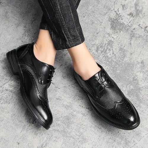 Men’s Comfortable Dress Shoes, Oxford Height Increasing Elevator Shoes, Genuine Leather Classic Lace-Up Formal Tuxedo Shoes2