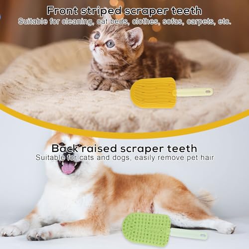 Image of 2 Pcs Cat Tongue Combs, Cat Hair Brush Cat Tongue Licking Hair Comb Cat Double Sided Brush Pet Massage Comb for Indoor Long Haired Kitten Fur Grooming & Shedding Easily Removes Fur Reducing Hairballs
