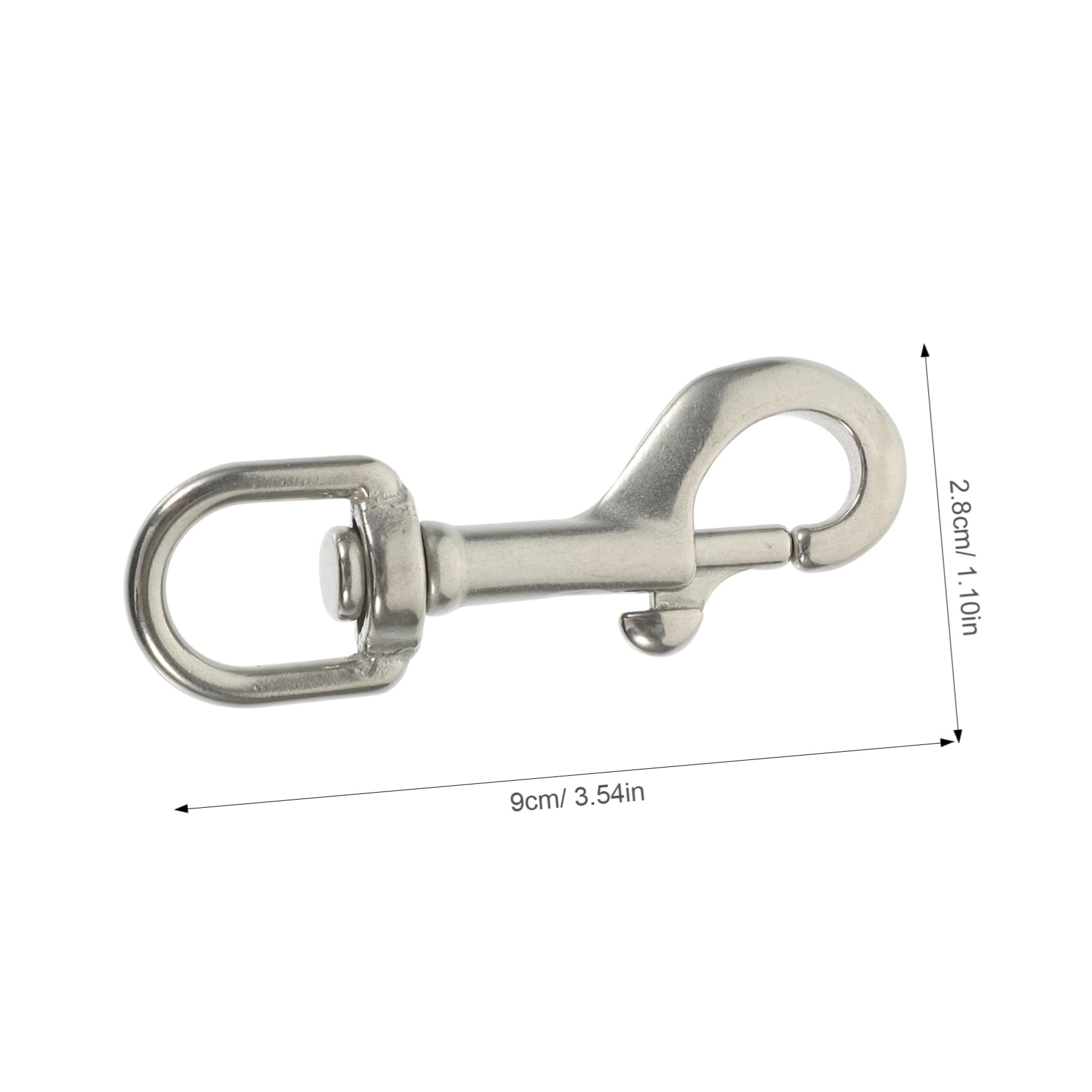 Mipcase 2pcs Stainless Diving Hooks Marine Hooks Dog Hooks Swivel Snap Hooks Bolt Snap Lanyard Dive Hook