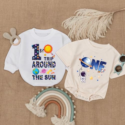 1st Birthday Outfit for Baby Boy, First Birthday Space First Trip Around The Sun Outfit for Boy3