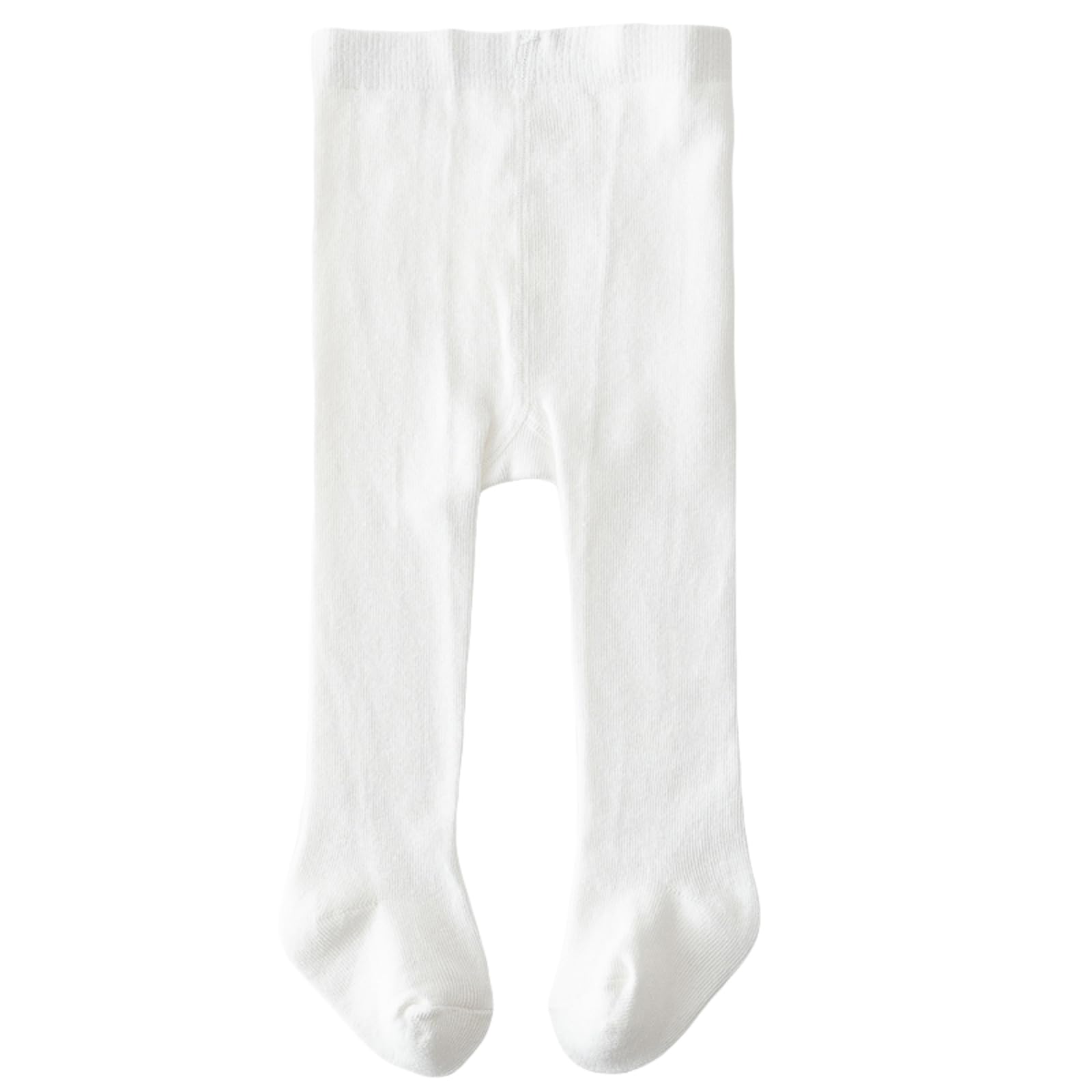 BULINGNA Cute Infant Baby Girl Tights Solid Color Knit Leggings Stockings Warm Pantyhose for Baby 6-24 Months (White, 12-24 Months)