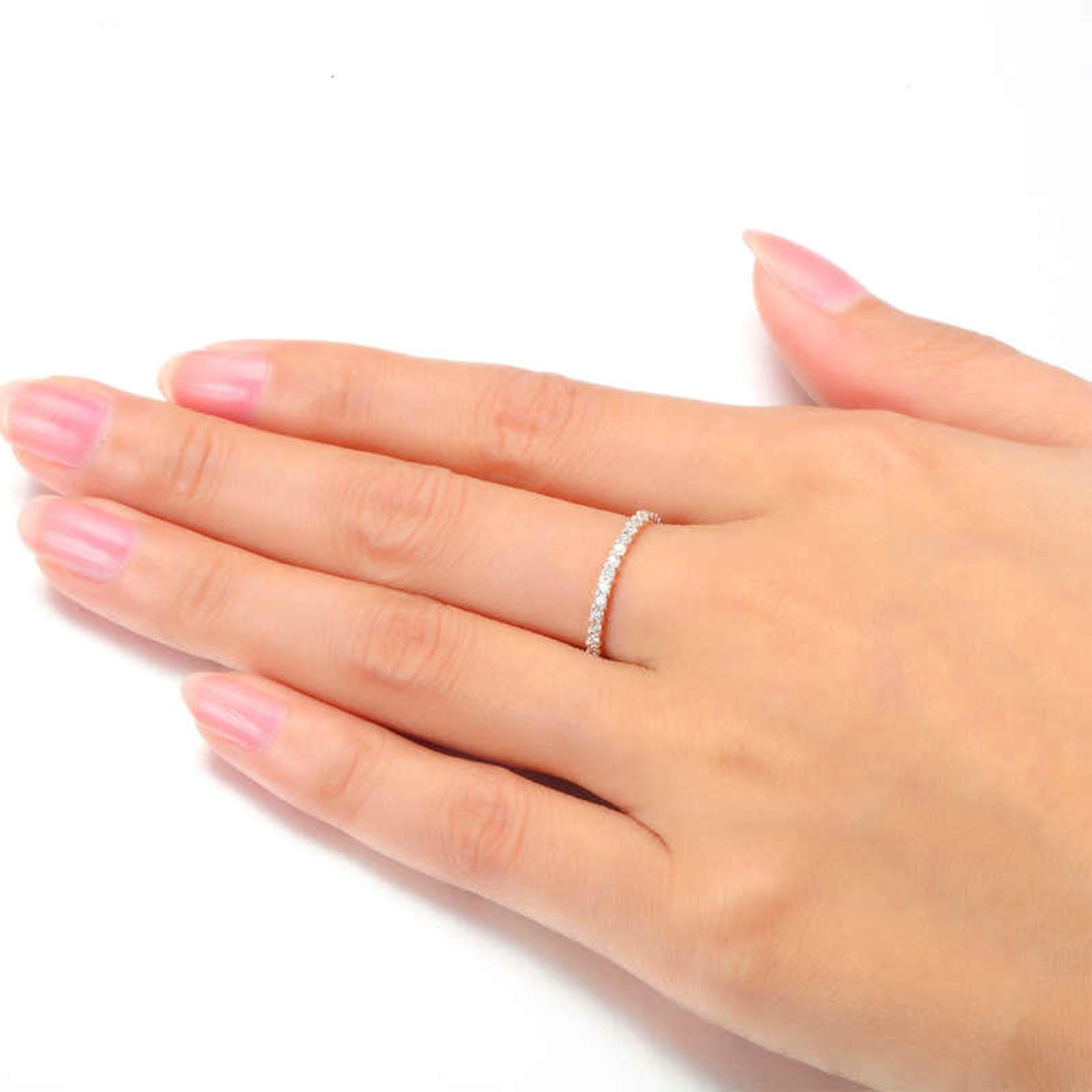 Gualiy Anillos de compromiso de oro rosa de 9 quilates, 14 quilates, 18 quilates con diamante redondo de 0,45 quilates, talla H 1/2-V 1/2