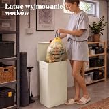 Lifewit Stojak na Odpady 100L, Stabilny Kosz na Butelki z Pokrywą, Łatwe Wyjmowanie od Góry, Pojemnik do Recyklingu Butelek oraz Materiałów, Kuchnia i Dom, Kość Słoniowa
