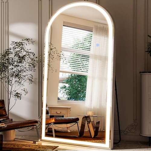 GLSLAND 34"x76" Arched LED Full Length Mirror with Lights Wall
