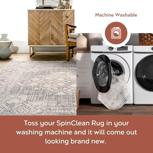 Tapete Nuloom SpinClean 5' x 8' Gris Claro/Ivory miniatura 3