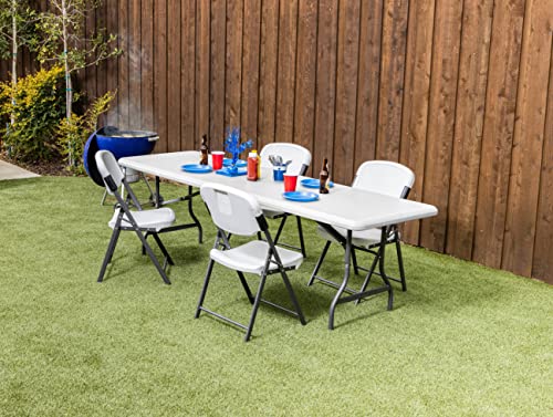 Iceberg Ice65233 Indestructable Too 1200 Series Steel Legs Plastic Folding Table, 1200 Lbs Capacity, 96" Length X 30" Width X 29" Height, Platinum #TOP5