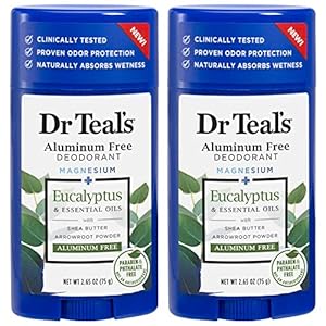 Dr. Teals Eucalyptus Deodorant Gift Set (2 Pack, 2.65oz Ea.) – Eucalyptus Essential Oils with Shea Butter & Arrowroot Powder – Aluminum, Paraben, & Phthalate Free – Dermatologist Tested