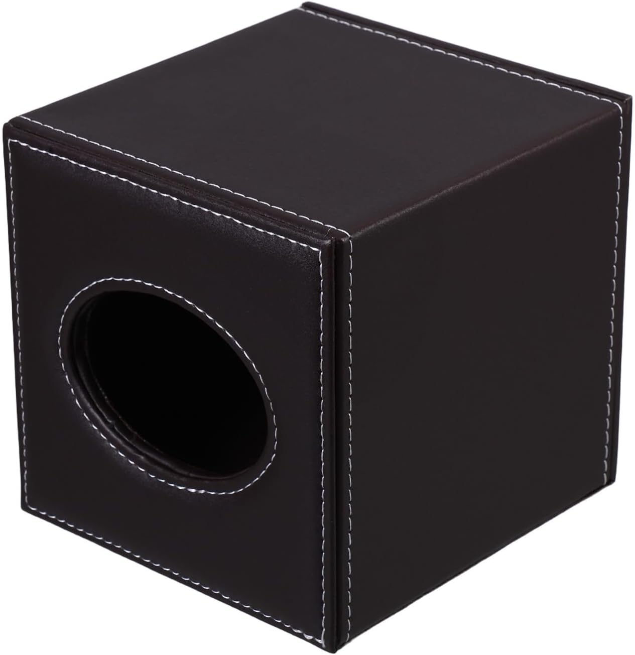 Brown PU Leather Tissue Box Holder - Stylish and Functional Napkin Holder for Home and Office