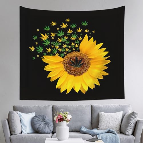 Tapiz grande JEJEA de girasoles: decora paredes vacías con este fondo de 152x130 cm