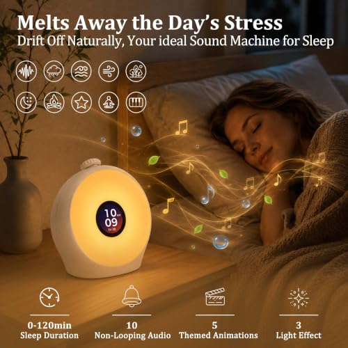 DREYNAR Sunrise Alarm Clock with 3 Unique Wake Up Modes for Every Sleeper, Sound Machine Night Light with 10 Natural White Noise Sounds and 8 Dimmable Ambient Mood Lighting for Bedrooms, Adults, Kids — view 4