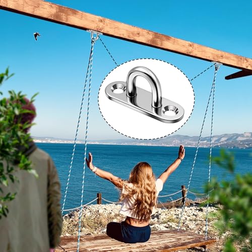 TXXATX Augplatte Edelstahl M5 Augplatte mit Öse 10 Stück Wandöse Deckenöse Ösenplatte für Decksplatt Befestigungsösen Deckenhaken Hängessel Sonnensegel Befestigung