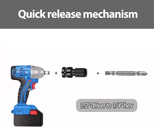 Miniatura 2 de Juego de 2 piezas de adaptador de enchufe de 1/2 a 1/4, convertidor de llave de impacto, cabezal de conversión para destornillador, adaptador de