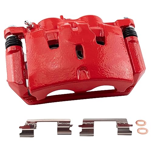 Image of TRQ Performance Front Driver and Passenger Side Brake Caliper Set Caliper Brackets Compatible with 2009-2015 Honda Pilot