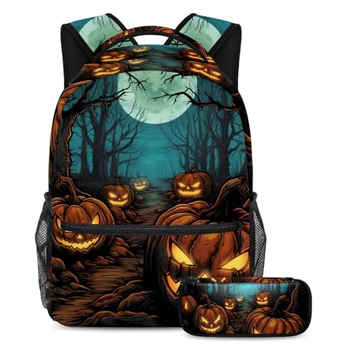 Sac à dos citrouilles d'Halloween ergonomique pour soulager le dos des enfants