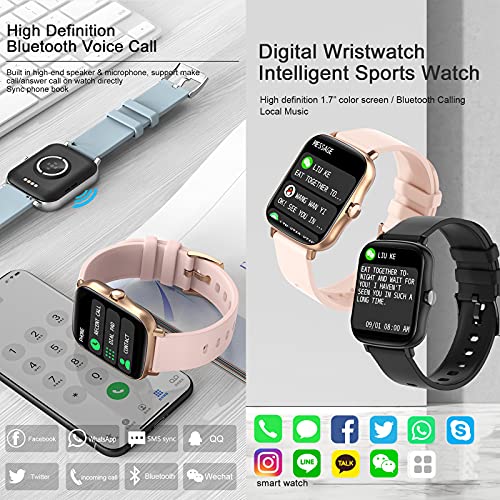 Smart Watch (Answer/Make Call), Life Waterproof Fitness Watch With Blood Pressure Heart Rate Spo2 Sleep Tracker Voice Control, Sports Smart Watches For Women Men For Android Ios Phones (Black) #TOP1