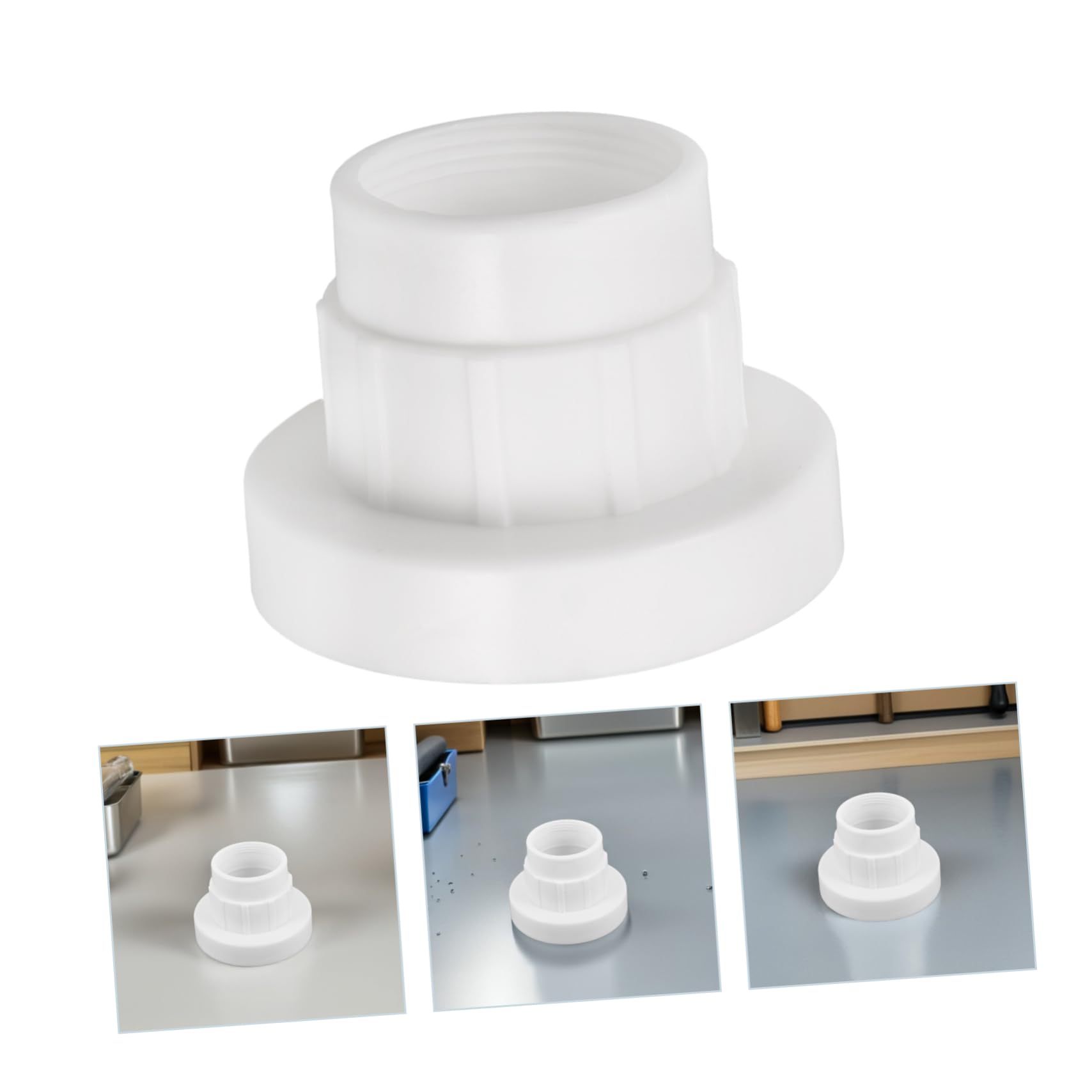 Toyvian Adaptador de Fuente para Piscina, Doble Rosca Triple Capa Conector de Cascada Compatible con Accesorios De Fuentes Soporte de Salida de Agua para Enfriador de Piscina Jardín y Exterior
