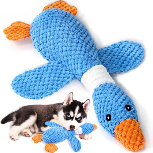 Indestructible Plush Dog Toys for Aggressive Chewers Durable Crinkle & Squeaky Chew Toys for Puppies and Dogs Suitable for Small Medium & Large Breeds Teething & Heavy Chewers