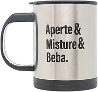 LYOR - Caneca Mixer de Aço Inox com Tampa 380ml