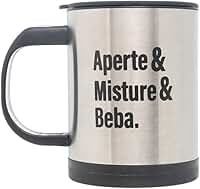 LYOR - Caneca Mixer de Aço Inox com Tampa 380ml
