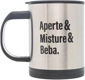 LYOR - Caneca Mixer de Aço Inox com Tampa 380ml