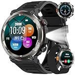 Baolubao Military Smart Watch for Men(Answer/Make Calls),Outdoor Smartwatch with 100 Days Battery/LED Flashlight/Compass/Heart Rate/SpO2/Sleep Monitor, Waterproof Fitness Watch for iPhone/Android