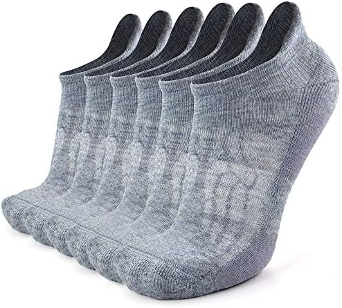 Busy Socks Short Wool Socks for Youth Boys Girl, Men'S Women's Low Cut Anti-Blister Performance Mountain Trekking Socks, Light Grey, Medium, 6 Pairs