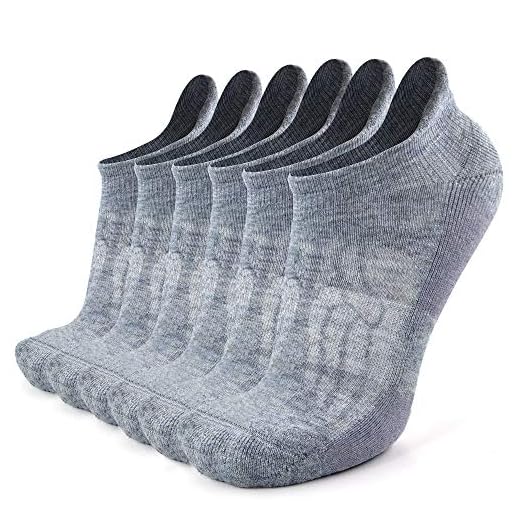 Busy Socks Lightweight Men's Wool Socks, Home Slipper Gym Workout Lightweight Cushion Athletic Wool Socks for Men Women, Light Grey, Large, 6 Pairs