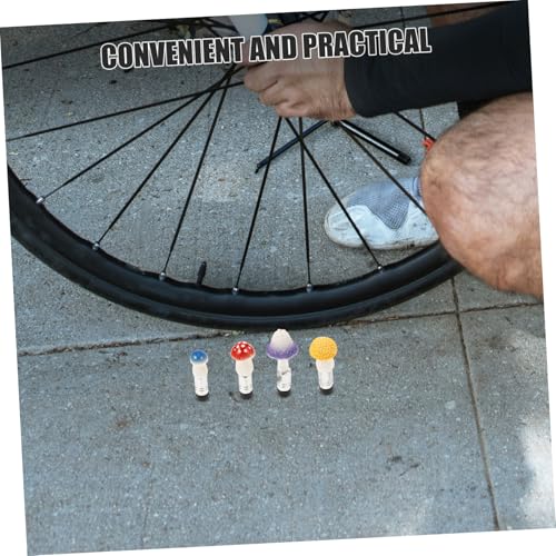 GANAZONO 4 piezas Tapones de Válvula para Neumáticos de Bicicleta Diseño de Hongo Tapones Decorativos para Válvulas de Neumáticos miniatura 6
