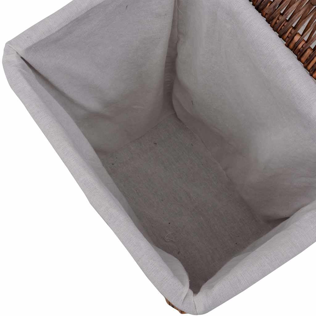 Kosz na pranie z wierzby brązowy 43 x 34 x 57,5 cm