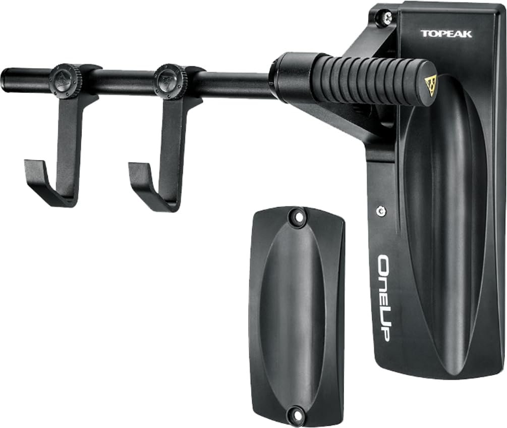 Topeak ONEUP Wall Mount Bike Hanger, Bicycle Storage, Black, 12.6” x 9.8” x 5.5”