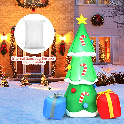 Tangkula 6 Ft Inflatable Christmas Tree, Giant Christmas Tree With 2 Gift Wrapped Boxes, Air Blow Christmas Tree With Waterproof Fan, Blow Up Tree With Waterproof Fan For Home Garden Yard #TOP1