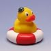 Produktbild Duckshop I Steh-Badeente mit Hut im Schwimmring I Quietscheente I H: 8 cm