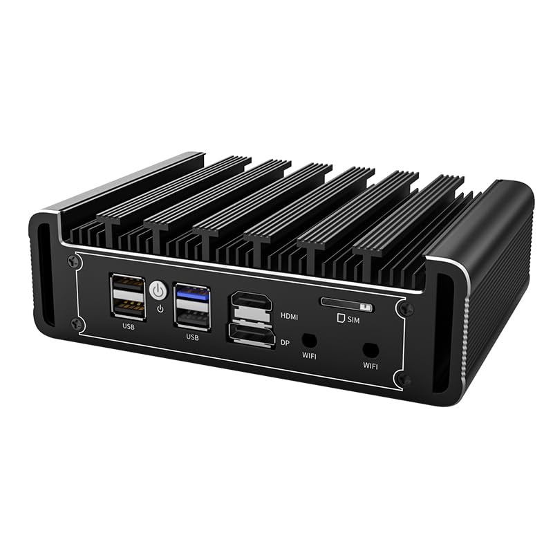 Software de firewall Mini PC Celeron J6412, Router Server, 2.5G Lan 4 puertos, 16GB RAM 500GB SSD, HD, DP, COM, USB, SIM, Wifi, BT, Support WatchDog, Auto Power On, Micro dispositivo de firewall