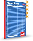 Kassenbuch A4 (FinanzSystem DE): XXL Edition, 5.000+ Einträge, Steuerkonform, Ohne USt., 1 Stk.