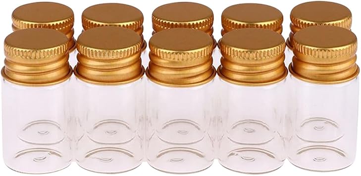 10PCS 7ml/ 0.23oz Glass Bottles with Aluminum Lids, Small Transparent Glass Jars Empty Containers for Home Kitchen