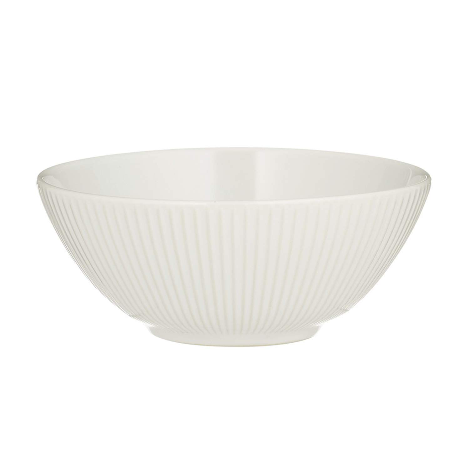 Cereal Bowl Linear White Stoneware Round Breakfast Food Soup Serving Bowl Dish