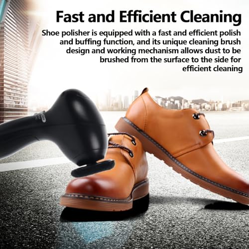 flexman Electric Shoe Shine Kit, Handhold Cordless Electric Shoe Polisher with 4Pcs Brushes, Portable Multifunctional Electric Shoe Cleaner Brush for Handbags Car Seats Belts