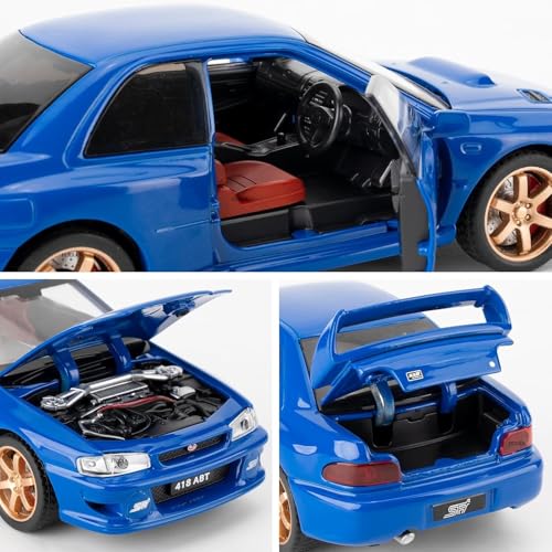Image of FEXXA 1 /32 Compatible for Subaru Impreza WRX STI Model Car, Pull Back Diecast Collectible Car Toy with Sounds & Lights for Kids Boys Girls and Adults, Gift (Blue)