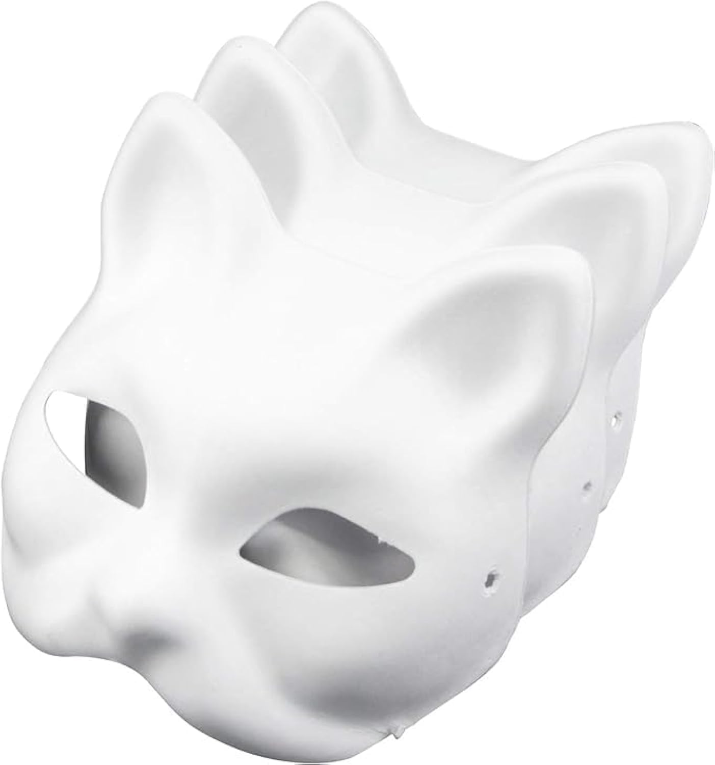 Cat Mask White Paper Blank Hand Painted Face Mask (Pack og 3)