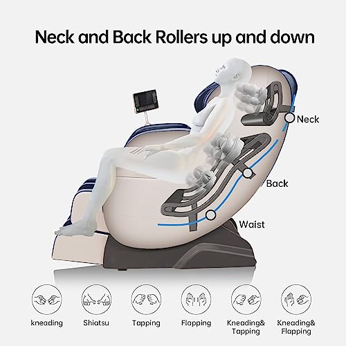 Real Relax 2025 Full Body Massage Chair of Dual-core S Track,Shiatsu Massage Recliner of Zero Gravity with APP and LCD Control,Lower Back and Calf Heating,Bluetooth,Home or Office Use,Black - Image 6