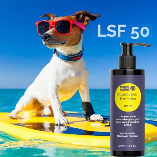 Noseprint LSF 50 Pet Sunscreen Lotion Flasche | Feuchtigkeitsspendender Sonnenschutz für Hunde und Katzen | Ungiftige Formel Hundenase | Hundepfotenbalsam Sonnencreme