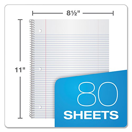 Ampad Single Wire Notebook, Recycled, Size 11 X 8-1/2, 1 Subject, Assorted Covers, College Ruled With Margin Line ,80 Sheets Per Notebook (25-206) #TOP2