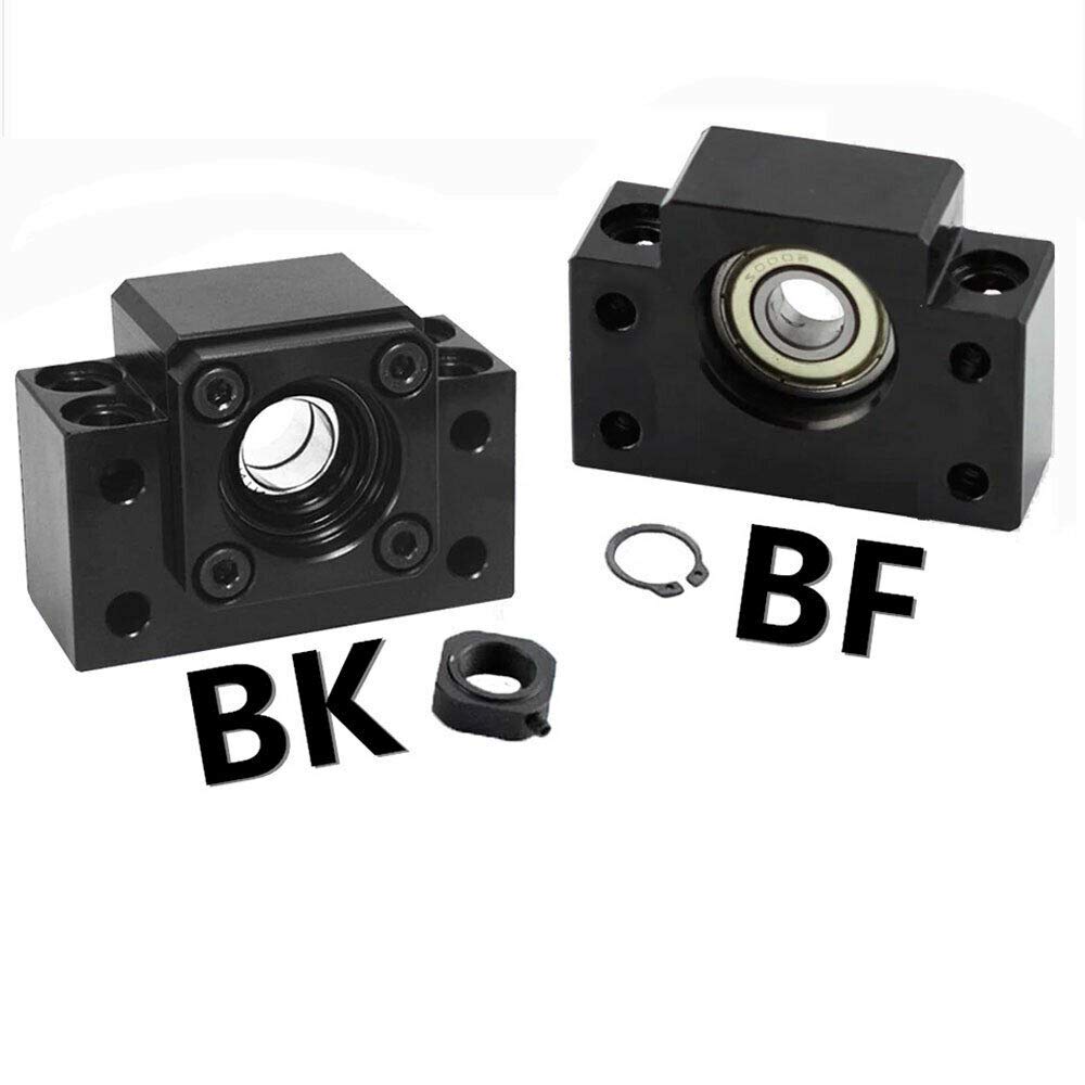 Supporti per cuscinetti POWERTOOL blocco cuscinetto 1 set fisso flottato lato supporto alloggiamento cuscinetti supporti per vite a sfera, nero