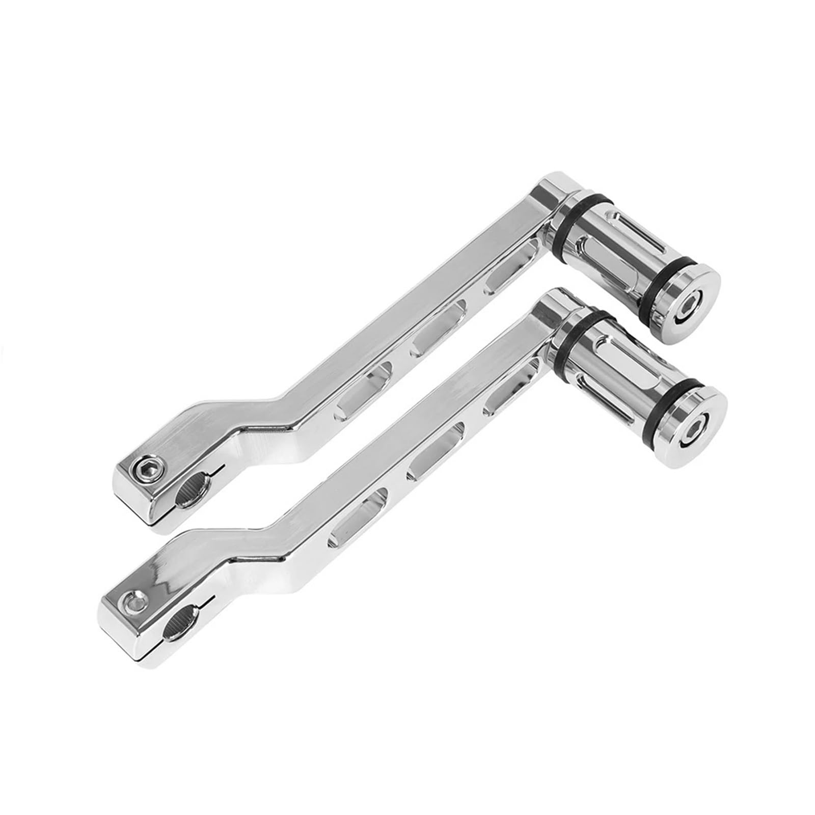 Xinqqdc Silver Shift Peg Fit For Harley Softail Touring Electra Road Glide Flhr Pedal Heel Toe Gear Shifter Shift Lever Black Knurled Pegs Metal Gear Shifter Shift Lever(Silver)