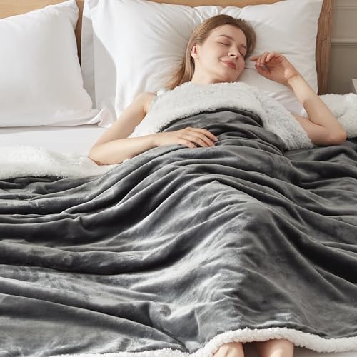 ACCU-WARMTH Cozy Heated Blanket Twin Size - Fast Warming Electric Bed Blanket with 6 Heat Settings & 4 Hours Auto-Off, Ideal Gift for Her, 62"x84", Slate Grey