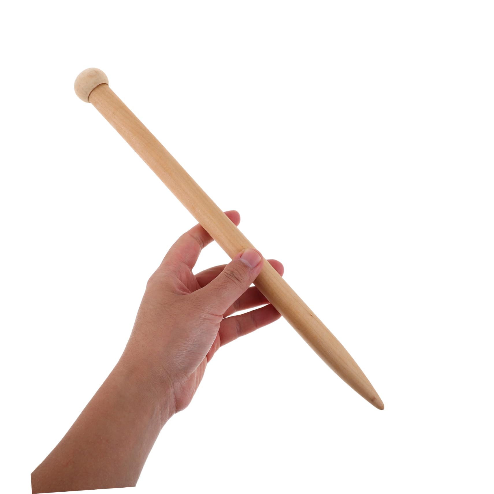 Agujas de Tejer de Madera Extragrandes Beige, 6 Piezas | Grosor Especial para Hilos Gruesos, Reduce la Tensión Dedos, Adecuado para Proyectos DIY y Decoración